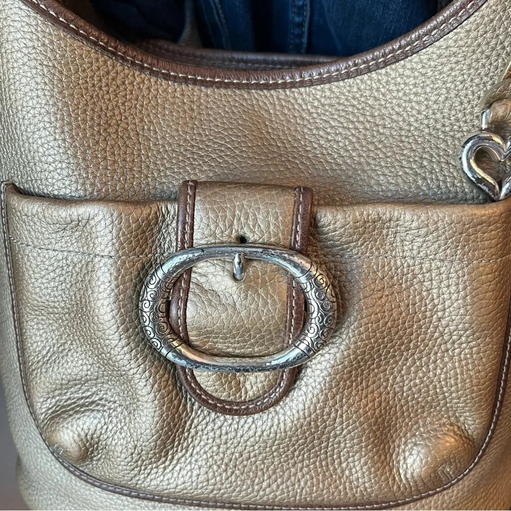 Brighton Gold Leather Shoulder Bag